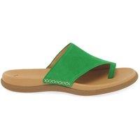 Gabor Women's Lanzarote Toe Post Sandals in Green | Size: 6.5