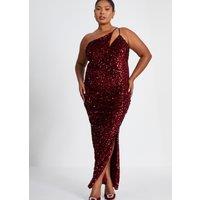 Quiz Women's Red Curve Sequin Maxi Dress | Size: 20