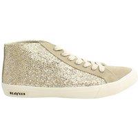 Seavees Women's California Special Nova Glitter Lace-Up Beige Synthetic Shoes | Size: 6