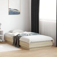 Berkfield Home Bed Frame without Mattress Sonoma Oak 100x200 cm Engineered Wood in Brown