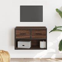 Berkfield Home TV Cabinet Brown Oak 60x31x39.5 cm Engineered Wood & Metal