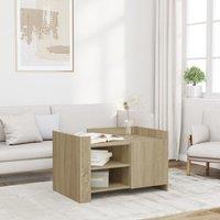 Berkfield Home Coffee Table Sonoma Oak 80x50x50 cm Engineered Wood in Brown | Size: 80 x 50 x 50 cm