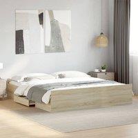 Berkfield Home Bed Frame with Drawers without Mattress Sonoma Oak 180x200 cm Super King in Brown