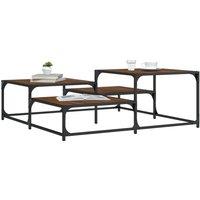 Berkfield Home Coffee Table Brown Oak 107x107x40 cm Engineered Wood | Size: 107 x 107 x 40 cm