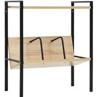 Berkfield Home 2-Layer Book Shelf Black & Oak 52x28x59 cm Engineered Wood | Size: 52 x 28 x 59 cm