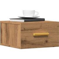 Berkfield Home Wall-mounted Bedside Cabinet Artisan Oak 35x35x20 cm in Brown | Size: 35 x 35 x 20 cm