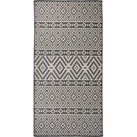 Berkfield Home Outdoor Flatweave Rug 100x200 cm Black Stripes | Size: Medium