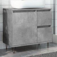 Berkfield Home Sink Cabinet Concrete Oak 65x33x60 cm Engineered Wood in Grey | Size: 65 x 33 x 60 cm