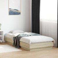 Berkfield Home Bed Frame without Mattress Sonoma Oak 90x200 cm Engineered Wood in Brown