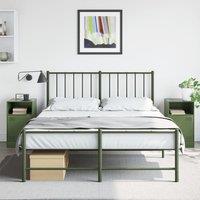 Berkfield Home Bedside Cabinets 2 pcs Olive Green 34.5x39x62 cm Steel