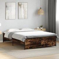 Berkfield Home Bed Frame without Mattress Smoked Oak 120x190 cm Small Double in Brown