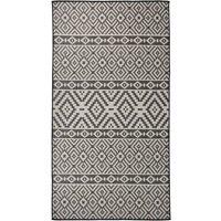 Outdoor Flatweave Rug 80x150 cm Black Stripes