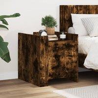 Berkfield Home Bedside Cabinet Smoked Oak 45x50x50 cm Engineered Wood in Brown | Size: 45 x 50 x 50 cm