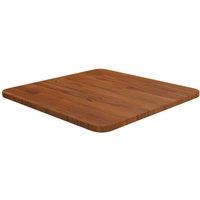 Square Table Top Dark Brown 40x40x1.5cm Treated Solid Wood Oak