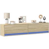 Berkfield Home TV Wall Cabinet with LED Sonoma Oak 180x31x38 cm in Brown | Size: 180 x 31 x 38 cm