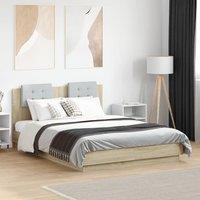 Bed Frame without Mattress Sonoma Oak 135x190 cm Double