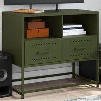 Berkfield Home TV Cabinet Olive Green 68x39x60.5 cm Steel