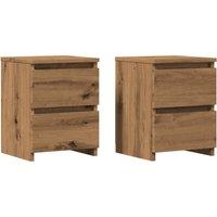 Berkfield Home Bedside Cabinets2 pcs Aritisan Oak 30x30x40 cm Engineered Wood in Brown | Size: 30 x 30 x 40 cm