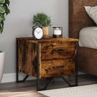 Berkfield Home Bedside Cabinets 2 pcs Smoked Oak 40x41x40 cm Engineered Wood in Brown | Size: 40 x 41 x 40 cm