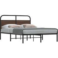 Bed Frame Without Mattress 160x200 cm Brown Oak Engineered Wood