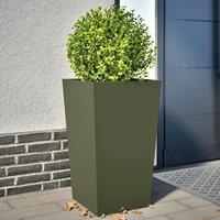 Berkfield Home Garden Planters Olive Green 2 pcs 45x45x75 cm Steel | Size: 45 x 45 x 75 cm