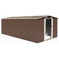 Garden Shed 257x489x181 cm Metal Brown