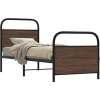 Bed Frame Without Mattress 75x190 cm Small Single Brown Oak Engineered Wood