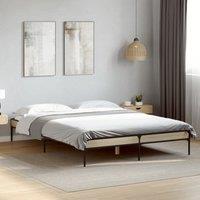 Berkfield Home Bed Frame without Mattress Sonoma Oak 140x190 cm in Brown
