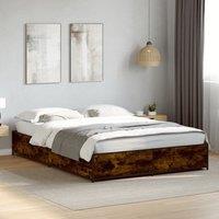 Berkfield Home Bed Frame without Mattress Smoked Oak 120x200 cm in Brown | Size: Small Double