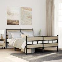 Berkfield Home Metal Bed Frame without Mattress Sonoma Oak 160x200 cm in Brown