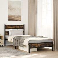 Berkfield Home Bed Frame without Mattress with Headboard Sonoma Oak 100x190 cm in Brown