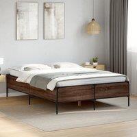 Berkfield Home Bed Frame without Mattress Brown Oak 150x200 cm King Size