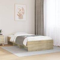 Berkfield Home Bed Frame without Mattress Sonoma Oak 90x190 cm Single Engineered Wood in Brown