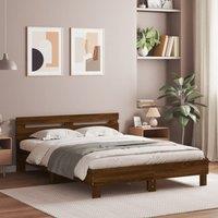 Berkfield Home Bed Frame without Mattress Brown Oak 140x200 cm