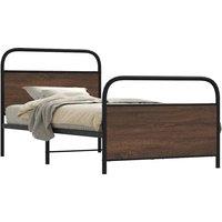 Berkfield Home Bed Frame Without Mattress 90x190 cm Single Brown Oak Engineered Wood