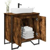 Bathroom Sink Cabinet Smoked Oak 60x35x60 cm Engineered Wood