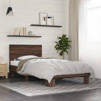Berkfield Home Bed Frame without Mattress Brown Oak 90x200 cm