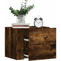 Berkfield Home Wall-mounted Bedside Cabinets 2 pcs Smoked Oak 45x30x35 cm in Brown | Size: 45 x 30 x 35 cm