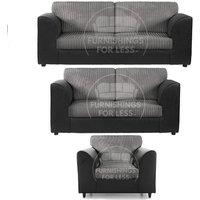 Luxor Jumbo Cord 3 + 2 + 1 Fabric 3 Piece Sofa Suite - Fullback