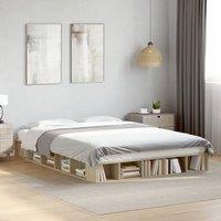 Berkfield Home Bed Frame without Mattress Sonoma Oak 140x200 cm in Brown