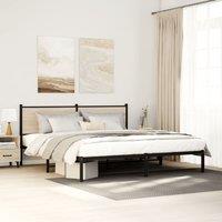 Berkfield Home Metal Bed Frame without Mattress Sonoma Oak 180x200 cm Super King in Brown