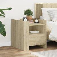 Berkfield Home Bedside Cabinet Sonoma Oak 45x50x50 cm Engineered Wood in Brown | Size: 45 x 50 x 50 cm
