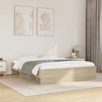 Berkfield Home Bed Frame without Mattress Sonoma Oak 160x200 cm Engineered Wood in Brown