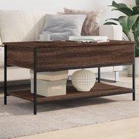 Berkfield Home Coffee Table Brown Oak 100x50x50 cm Engineered Wood & Metal | Size: 100 x 50 x 50 cm