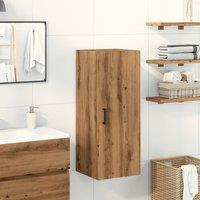 Berkfield Home Wall Mounted Cabinet Artisian Oak 34.5x34x90 cm Engineered Wood in Brown
