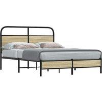 Berkfield Home Bed Frame without Mattress 120x190 cm Small Double Sonoma Oak Engineered Wood in Brown