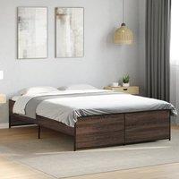 Berkfield Home Bed Frame without Mattress Brown Oak 140x190 cm