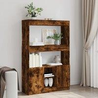 Berkfield Home Highboard Smoked Oak 92x33x140 cm Engineered Wood in Brown | Size: 92 x 33 x 140 cm