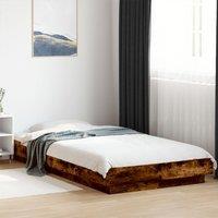 Bed Frame without Mattress Smoked Oak 75x190 cm Small Single