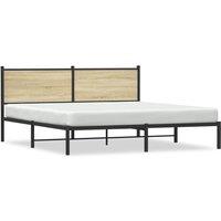 Berkfield Home Metal Bed Frame without Mattress Sonoma Oak 160x200 cm in Brown